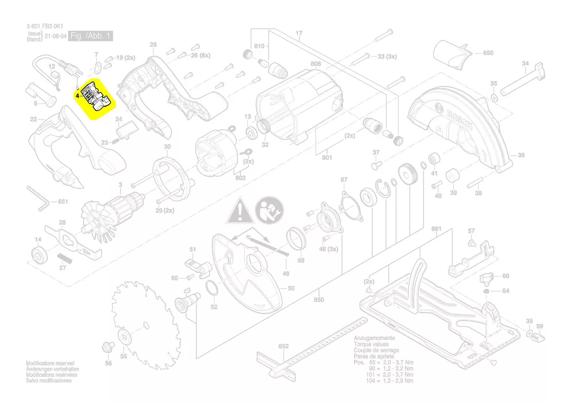 Interrupteur réf. 1 619 PB3 945 Bosch